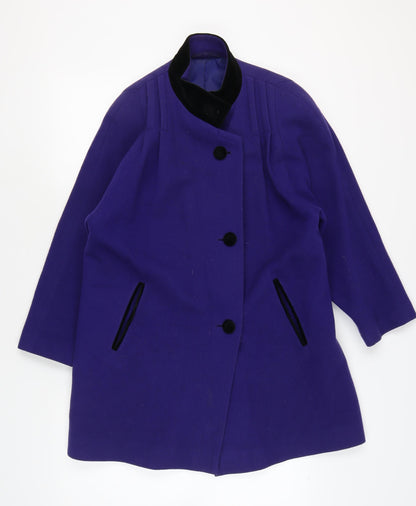 C&A Women's Purple Wool Mid-Length Coat Size 12