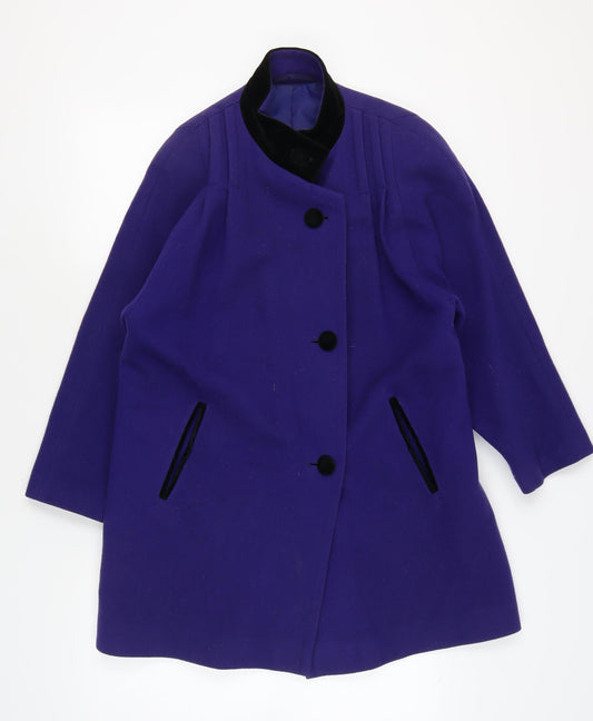 C&A Women's Purple Wool Mid-Length Coat Size 12