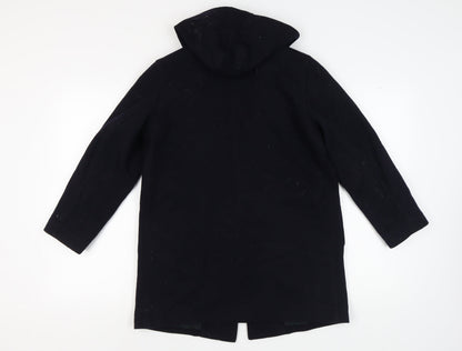 School Scene Boys Black Hooded Duffle Coat 11-12 Years