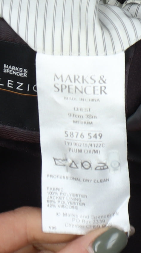 Mens UK Size 38 Marks and Spencer Regular Purple Suit Jacket