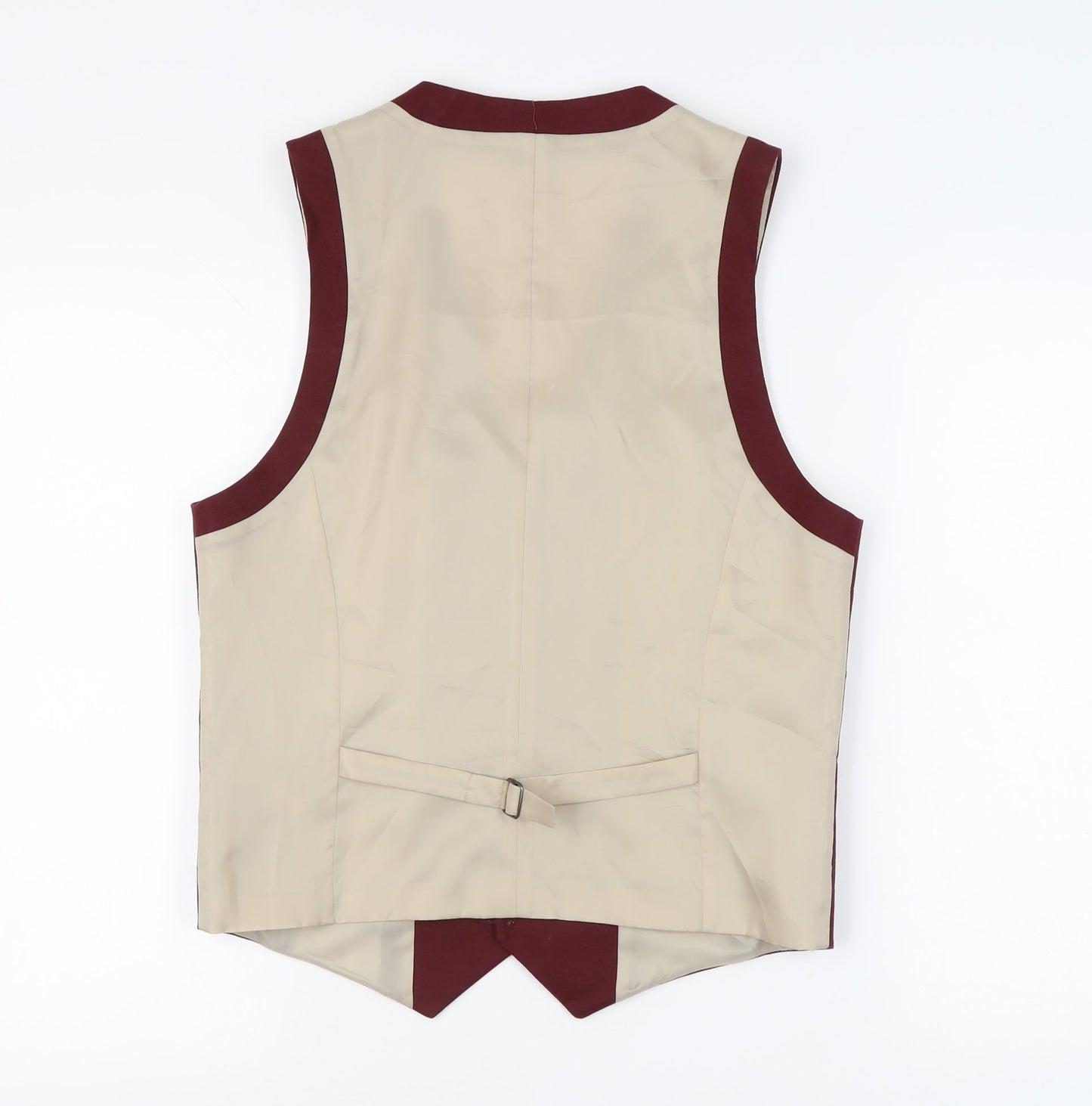 ASOS DESIGN Men's Red Waistcoat, Size 40L  Linen Blend