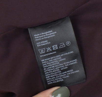 H&M Women's Purple Double-Breasted Blazer, Size L, Regular Fit