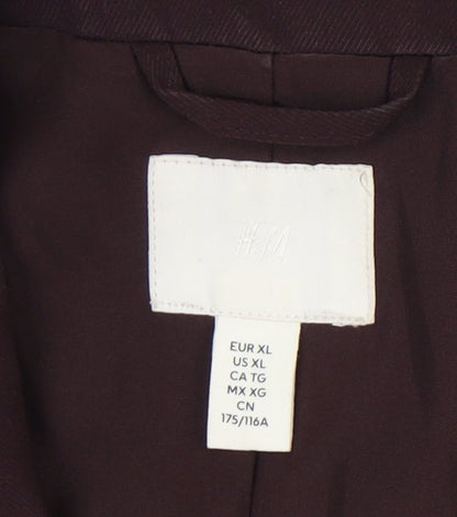 H&M Women's Purple Double-Breasted Blazer, Size L, Regular Fit