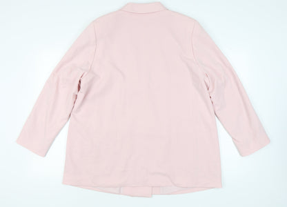 H&M Women's Pink Blazer XL, Regular Fit Double-Breasted