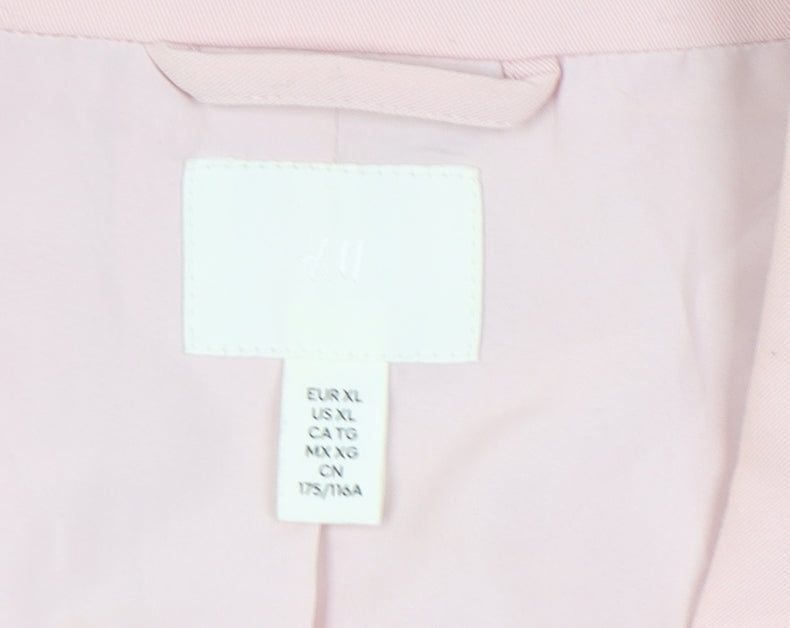 H&M Women's Pink Blazer XL, Regular Fit Double-Breasted
