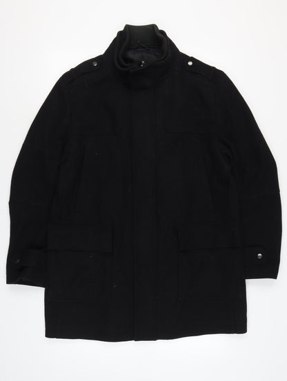 Austin Reed Men's Black Wool Military Jacket L