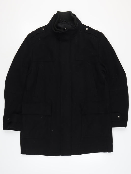 Austin Reed Men's Black Wool Military Jacket L