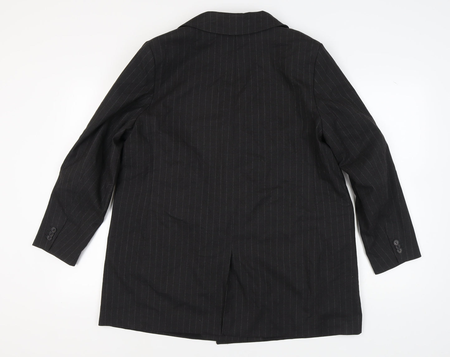 H&M Women Black XL Pinstripe Blazer