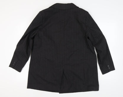 H&M Women Black XL Pinstripe Blazer