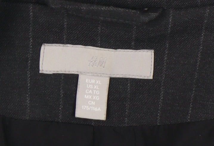 H&M Women Black XL Pinstripe Blazer