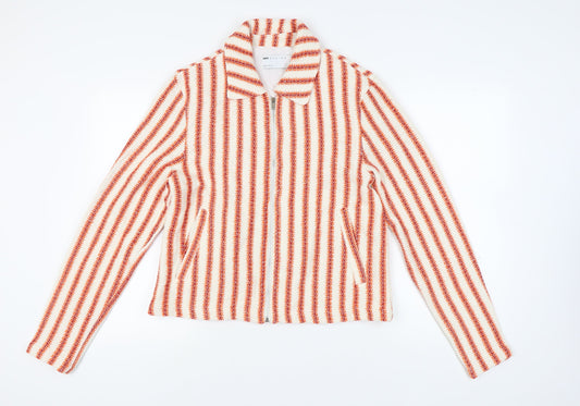 ASOS DESIGN Women's Multicoloured Striped Bomber Jacket M