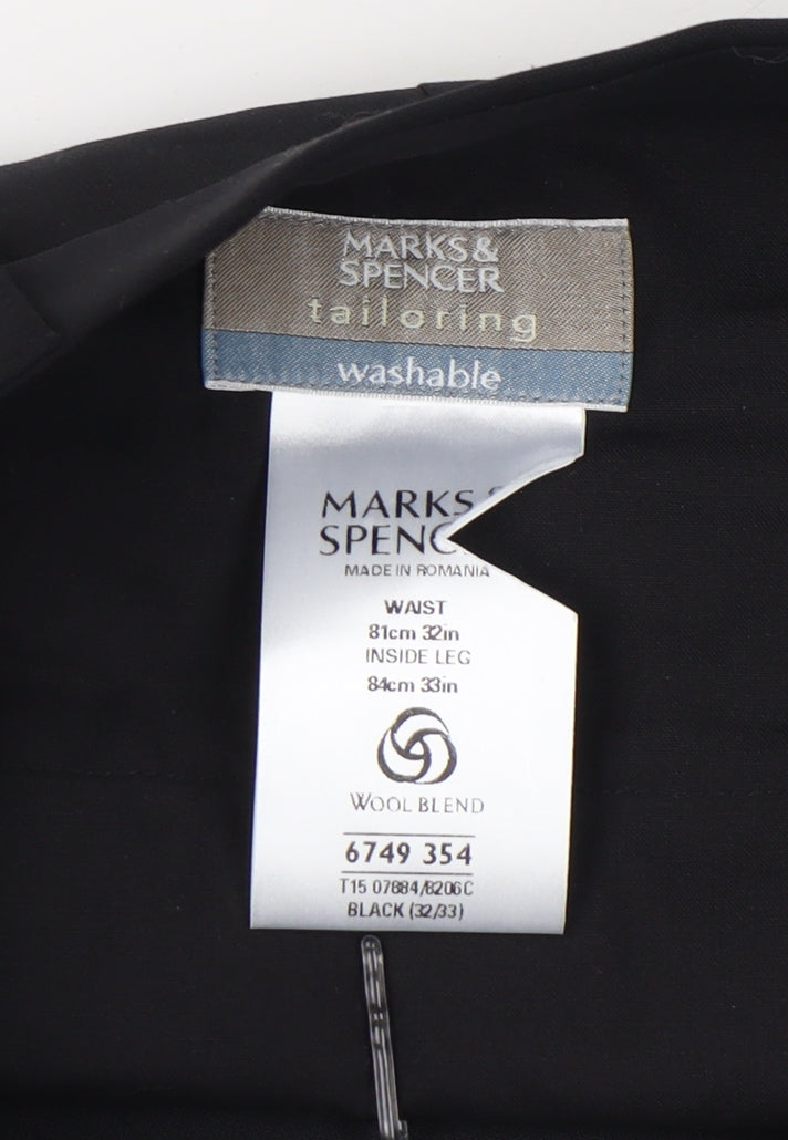 Marks and Spencer Men's Black Dress Pants 32
