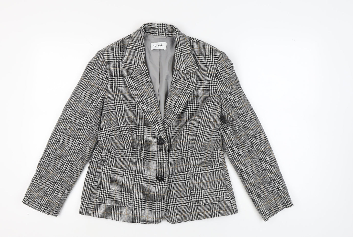 Marks and Spencer Women's Grey Check Blazer Size 10
