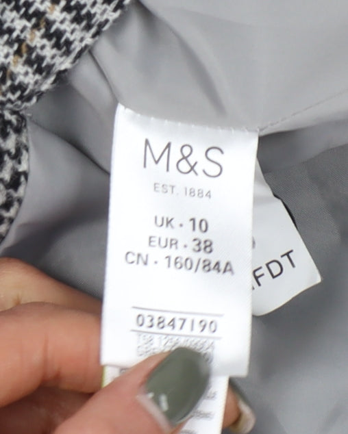 Marks and Spencer Women's Grey Check Blazer Size 10