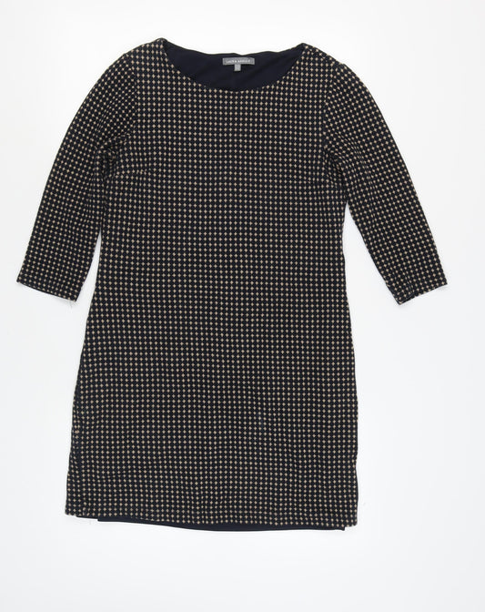 Laura Ashley Women's Black Geometric Sheath Dress