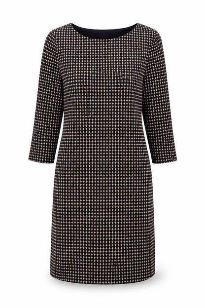 Laura Ashley Women's Black Geometric Sheath Dress