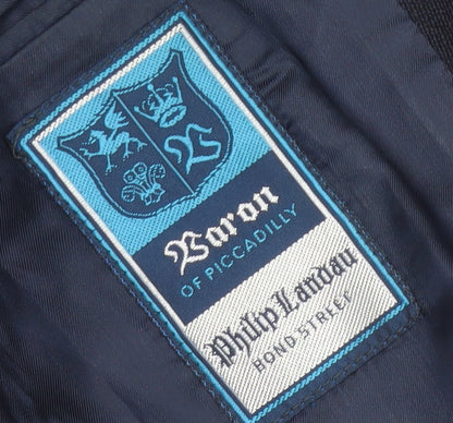 Baron of Piccadilly Men's Blue Blazer 38L Wool