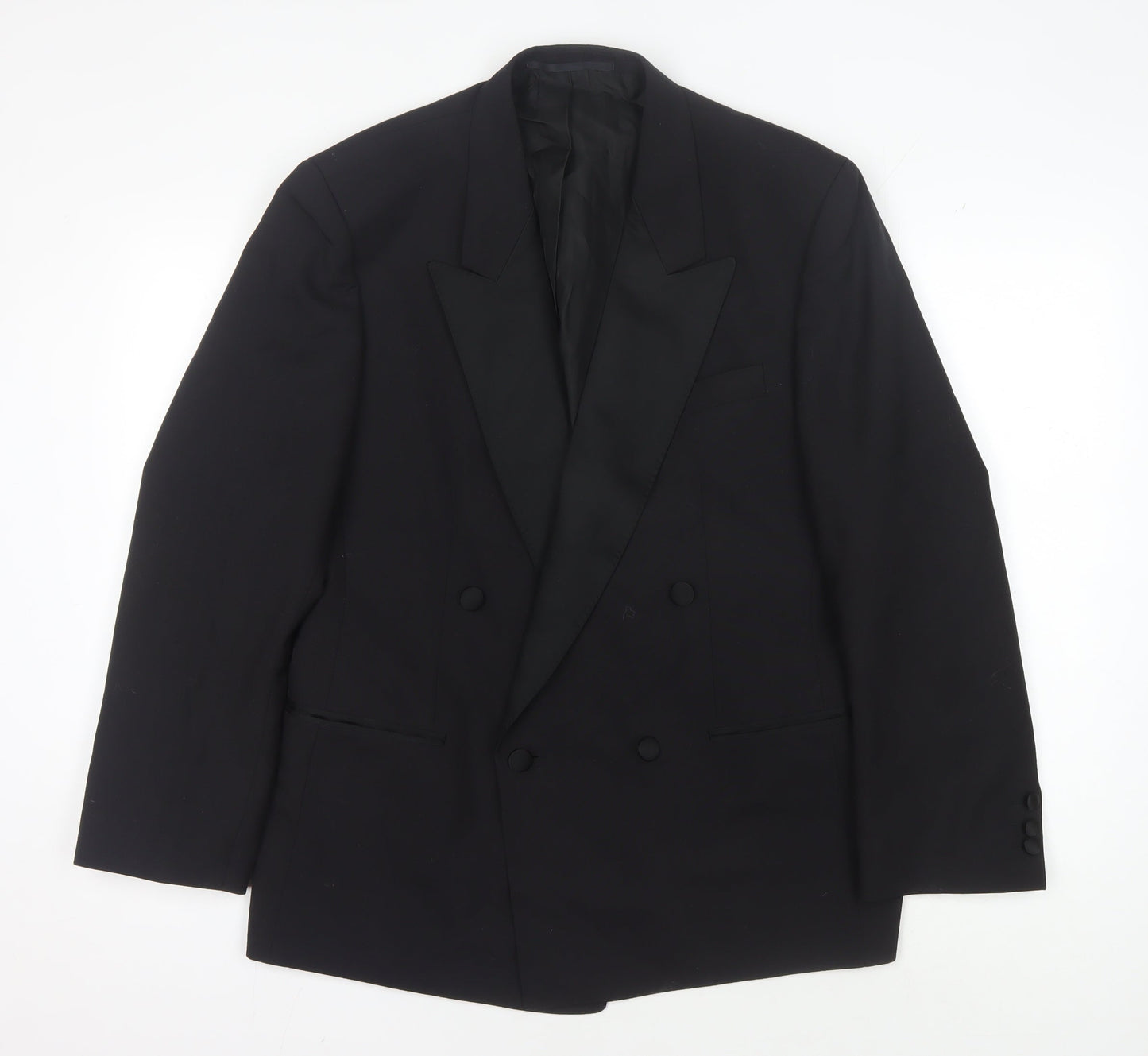 Leithäuser Men's Black Double-Breasted Tuxedo Blazer, 40 Short, Formal