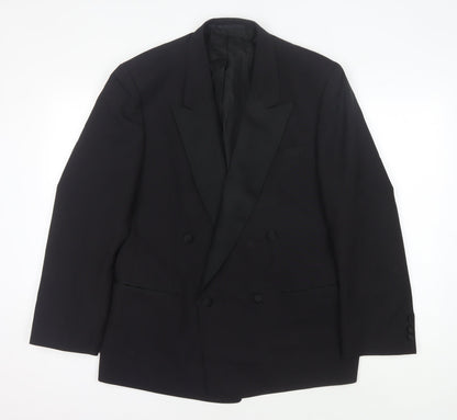 Leithäuser Men's Black Double-Breasted Tuxedo Blazer, 40 Short, Formal