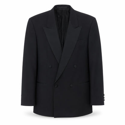 Leithäuser Men's Black Double-Breasted Tuxedo Blazer, 40 Short, Formal