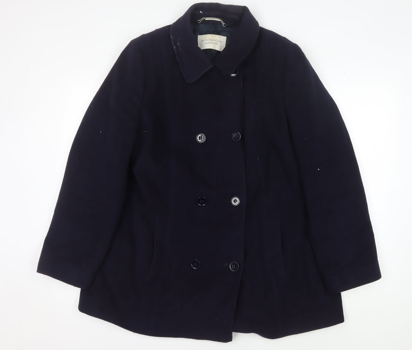 Windsmoor Women's Blue Wool Blend Mid-Length Coat