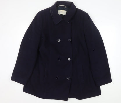 Windsmoor Women's Blue Wool Blend Mid-Length Coat