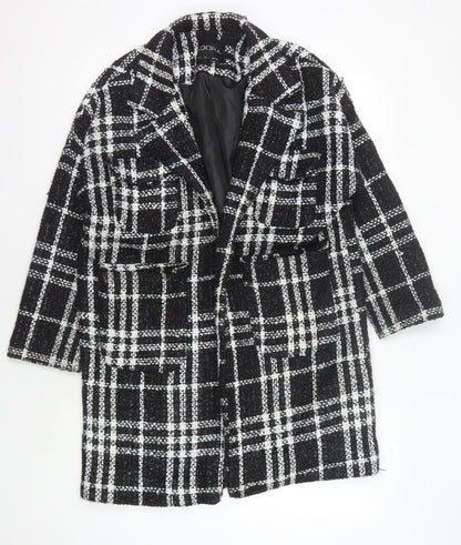 Adora Women's Black Check Coat - Size L
