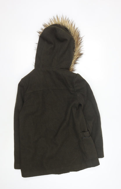 Womens UK Size 8 New Look Green Parka Coat