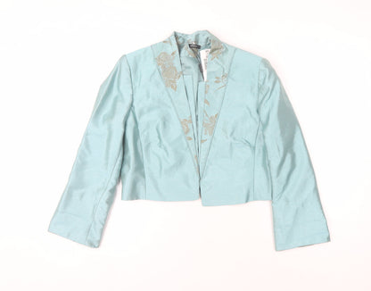 Roman Women's Blue Floral Suit Jacket Size 12