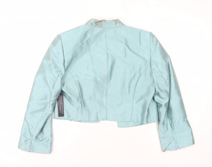 Roman Women's Blue Floral Suit Jacket Size 12