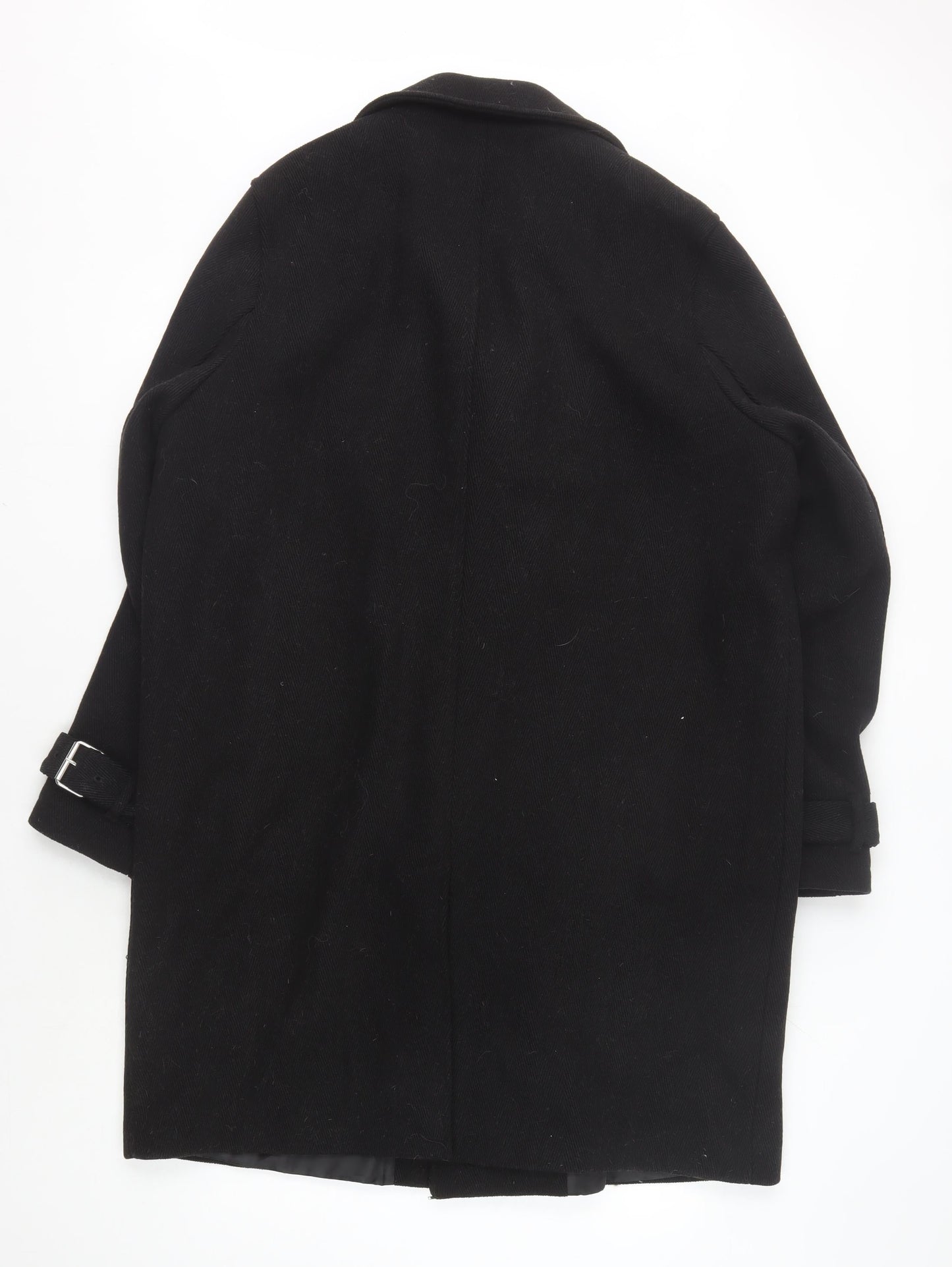 ASOS Men's Black Wool Motorcycle Jacket, L, Casual