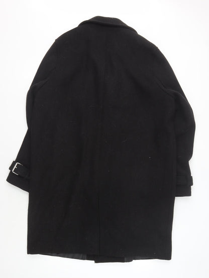 ASOS Men's Black Wool Motorcycle Jacket, L, Casual