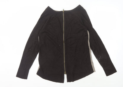 Joan Vass Women's Black Cardigan M with Full Zip