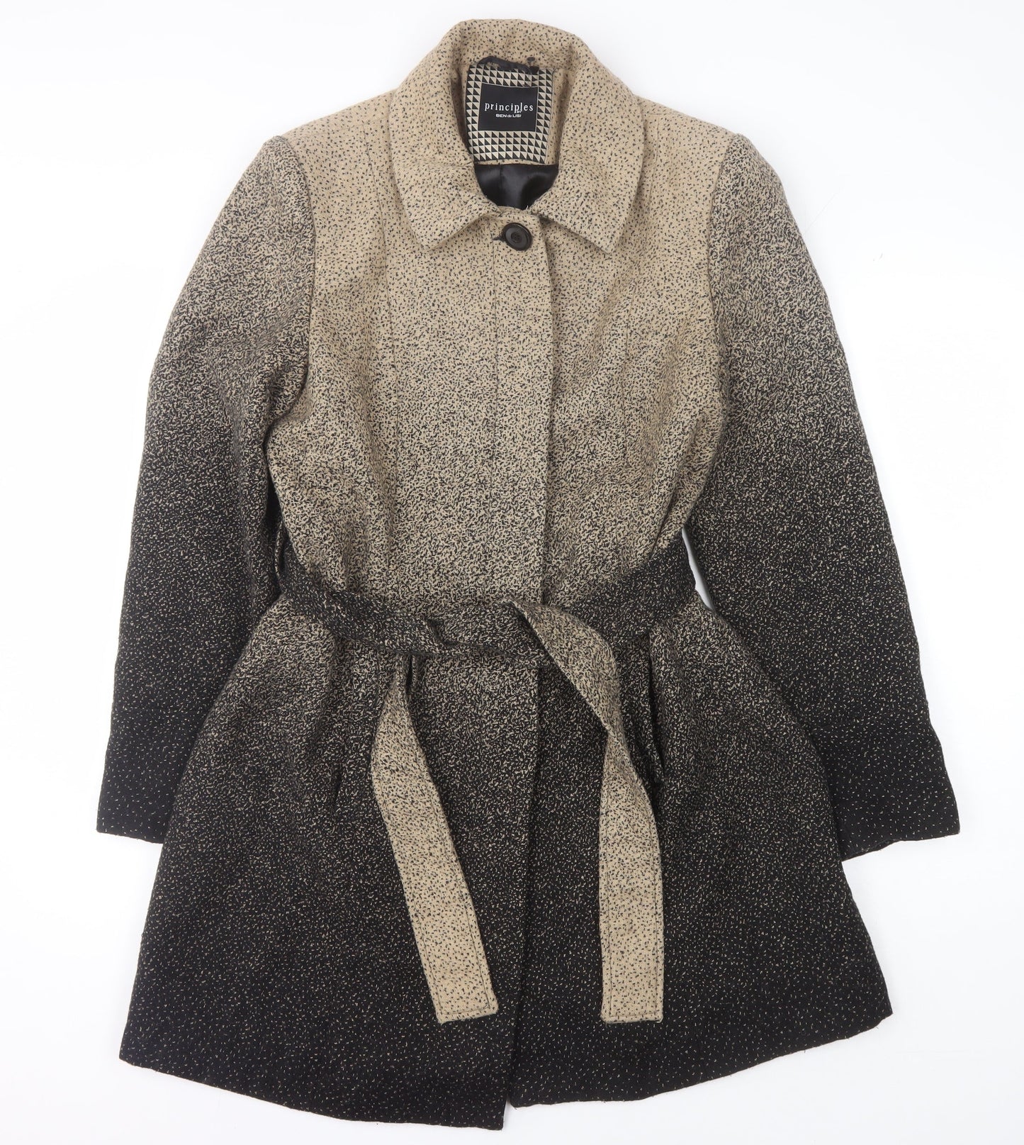 Principles Women’s Beige Mid-Length Belted Coat Size 14