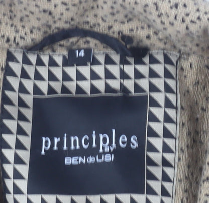Principles Women’s Beige Mid-Length Belted Coat Size 14