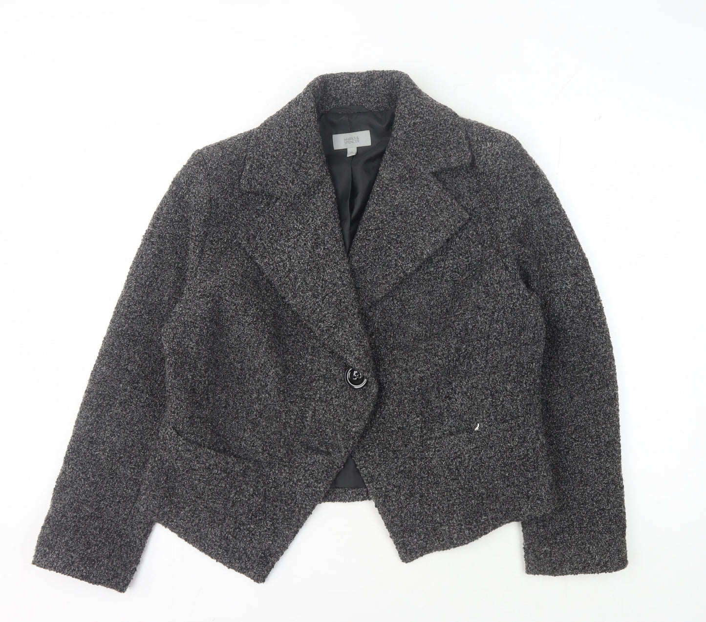 Marks & Spencer Grey Jacket, Women's, Size 16, Button Accent