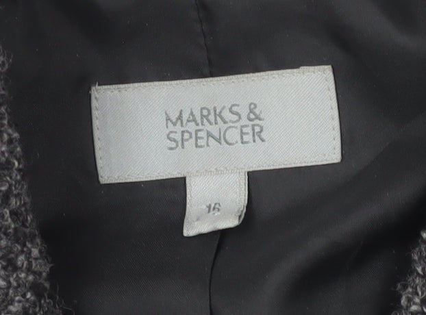 Marks & Spencer Grey Jacket, Women's, Size 16, Button Accent