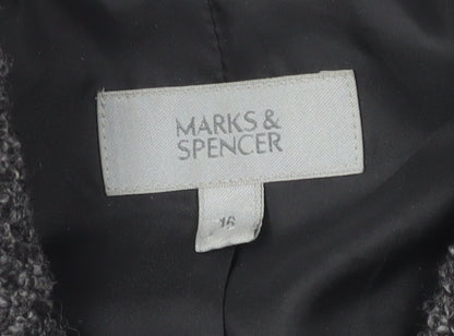 Marks & Spencer Grey Jacket, Women's, Size 16, Button Accent