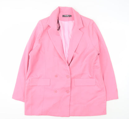 Missguided Women’s Pink Blazer Size 10 Double-Breasted