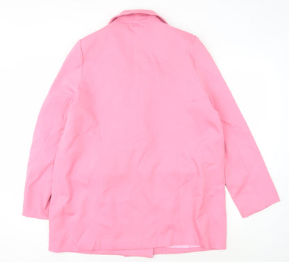 Missguided Women’s Pink Blazer Size 10 Double-Breasted