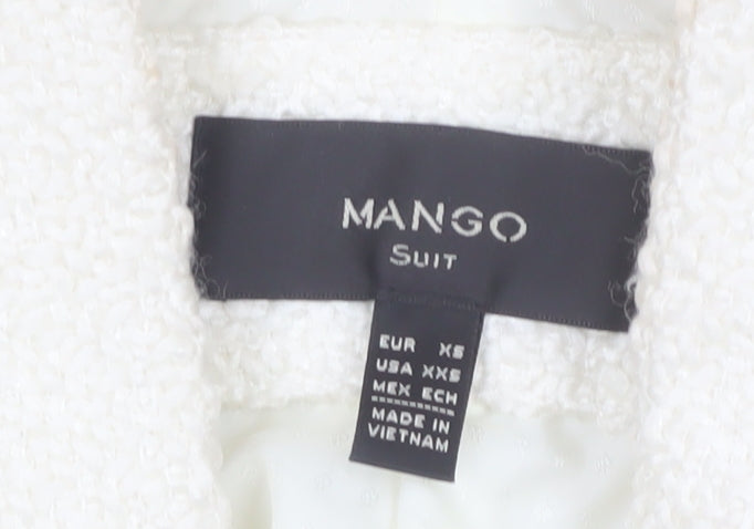 Womens UK Size XS Mango Ivory Basic Jacket