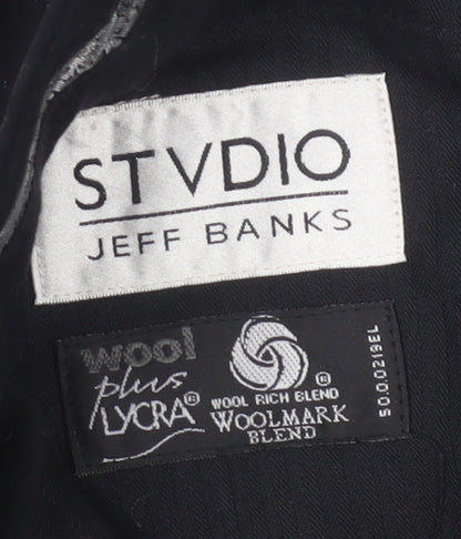 Jeff Banks Men’s Black Formal Trousers, 38 in Waist