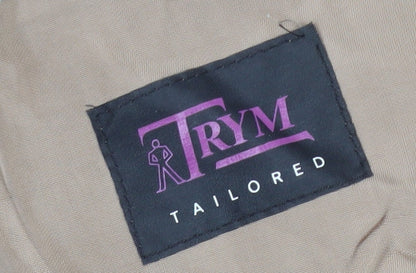 Trym Men's Beige Wool Blazer 46 Regular Herringbone