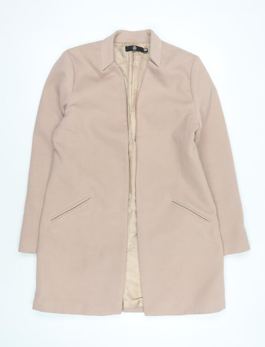 Missguided Beige Women's Zipped Coat, Size 10