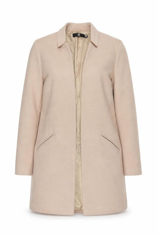 Womens UK Size 10 Missguided Beige Overcoat