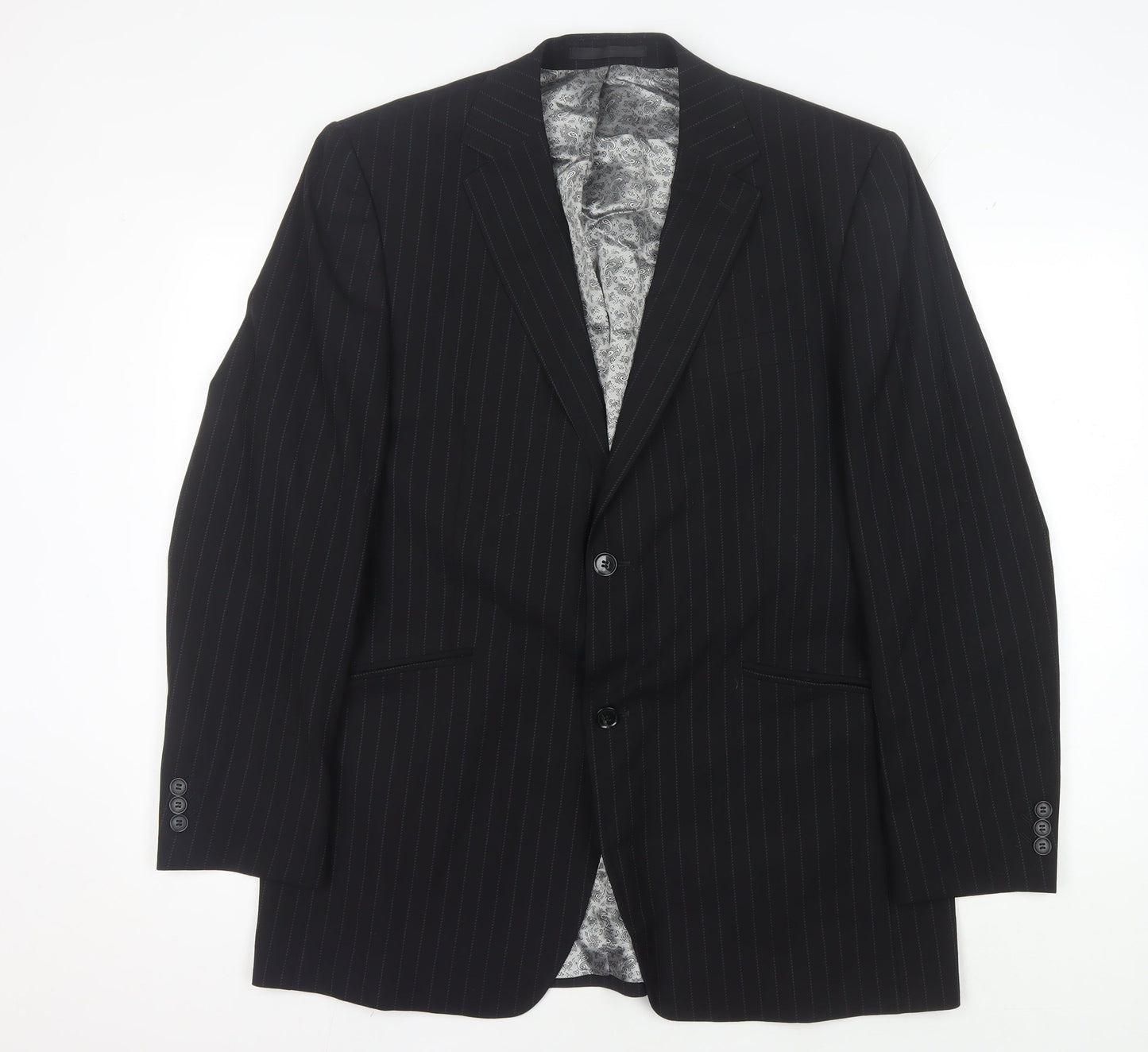 Mens UK Size 42 Jeff Banks Regular Black Suit Jacket