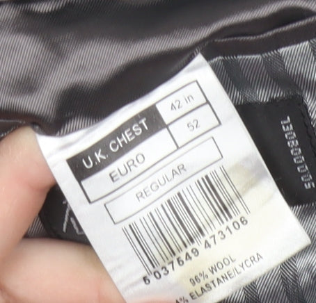 Mens UK Size 42 Jeff Banks Regular Black Suit Jacket