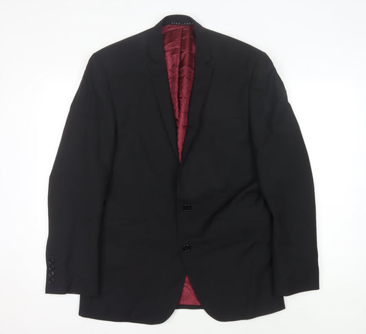 Alexandre Savile Row Men's Black Wool Blazer, Size 40R