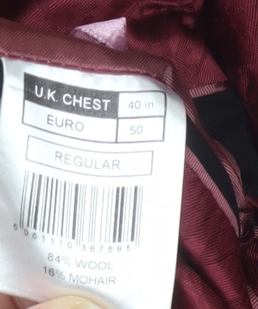 Alexandre Savile Row Men's Black Wool Blazer, Size 40R