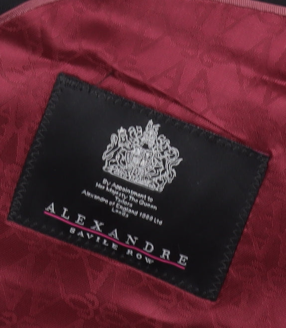 Alexandre Savile Row Men's Black Wool Blazer, Size 40R